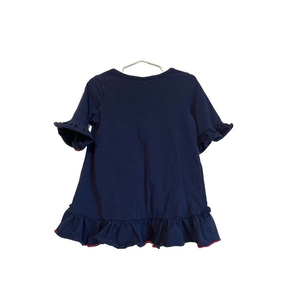 Bonnie Jean blue knit, short sleeve flower top. Size 4T. - Picture 2 of 6